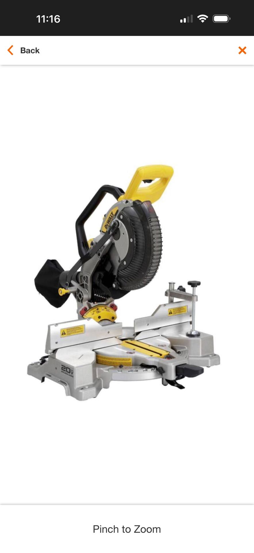 Dewalt 10” Cordless Double Bevel Miter Saw Tool Only
