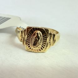 14K Gold Virgin Mary Ring