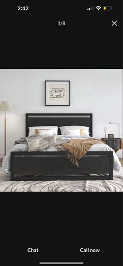 Queen black bed frame