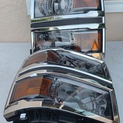 14-15 Chevrolet Silverado Projector Headlights Luces Calaveras Micas Faros Faroles Headlamps Focos Chevy