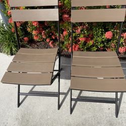 Pair Of High Back Folding Chairs 