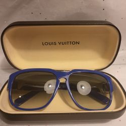 Louis Vuitton Blue Frame Sunglasses with Case - Like New