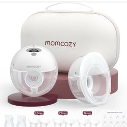  Momcozy Breast Pump Hands Free Mobile Style | M6, Wearable Breastfeeding Pump Ideal Rhythm for More Milk, DoubleFit Flange More Fit & Discreet with 3