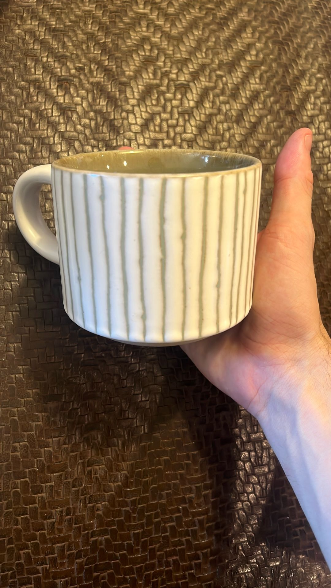 Hearth & Hand with Magnolia 11.5oz Bead Stripe Stoneware Mug Cream/Green