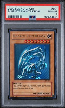 2002 Yu-Gi-Oh! Blue Eyes White Dragon - Unlimited SDK-01 PSA 8 NM-MT
