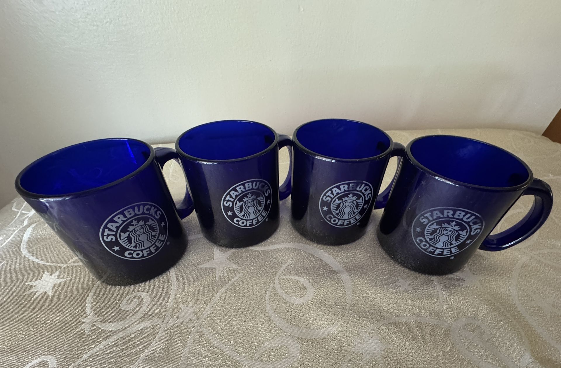 RARE Vintage Starbucks Cobalt Blue Glass Coffee Cup / Mug 