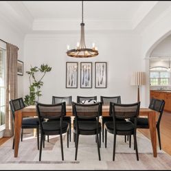 Crate and barrel Libby chairs & West Elm Anderson 90” Adjustable Table