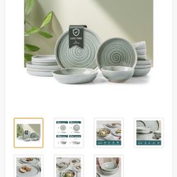 MONITO Ceramic Green Dinnerware Sets-16 Pieces Set