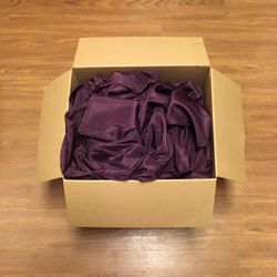 Six 120” Round Purple Table Linens