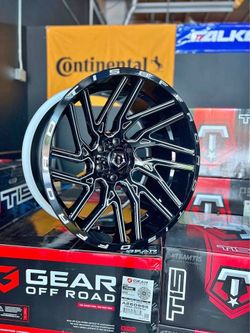 TIS554BM 22x12 6x135 6x139.7 W/33” MT Tires Package Deal Fits CHEVY GMC TUNDRA FORD F-150,WE FINANC