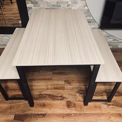 Modern Table With Two Benches !!! Table 29” H 29” w 47” L Bench 12” D 18” H 42” L 