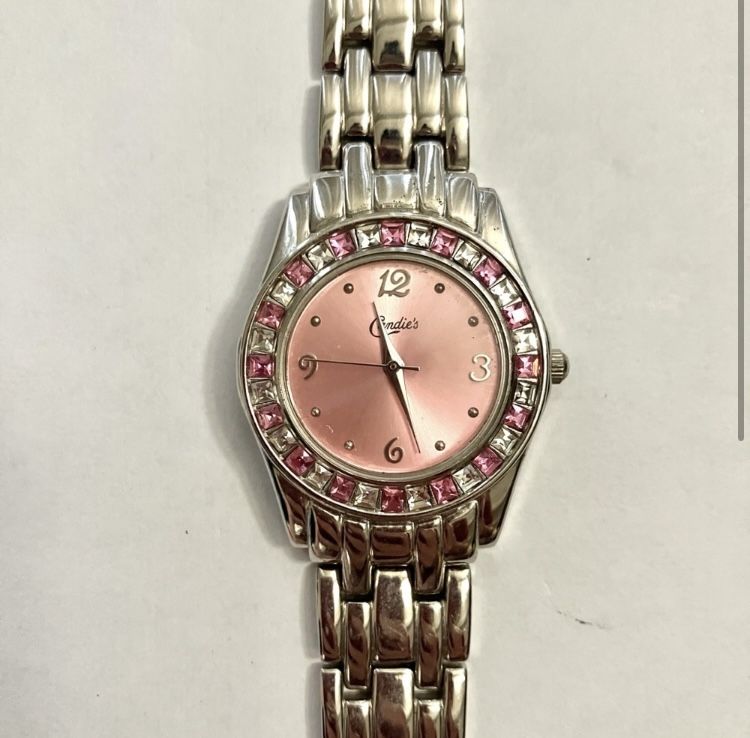 Candie’s Silver And Pink Watch