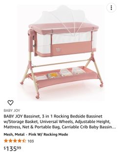Pink Baby joy Bassinet
