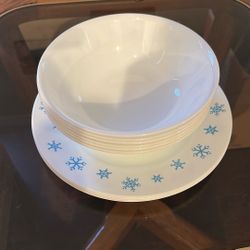 correl bowl and big dishes 10pcs