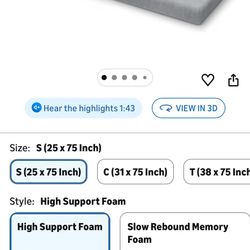 SINWEEK Tri Folding Mattress Foam Topper 4" Thickness Floor Cot Mattress, Guset Bed with Removable&Machine Washable Cover and Lining, CertiPUR-US Cert