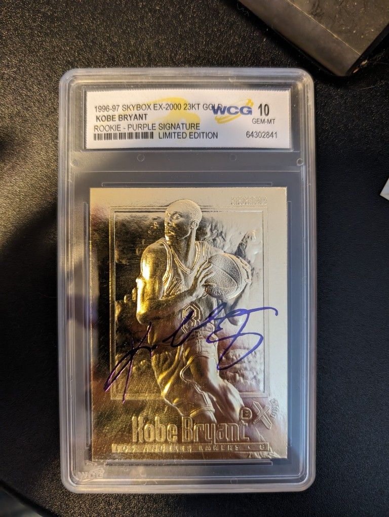 1996-97 Skybox EX-2000 23KT Gold Kobe Bryant RC HOF Purple Signature WCG 10