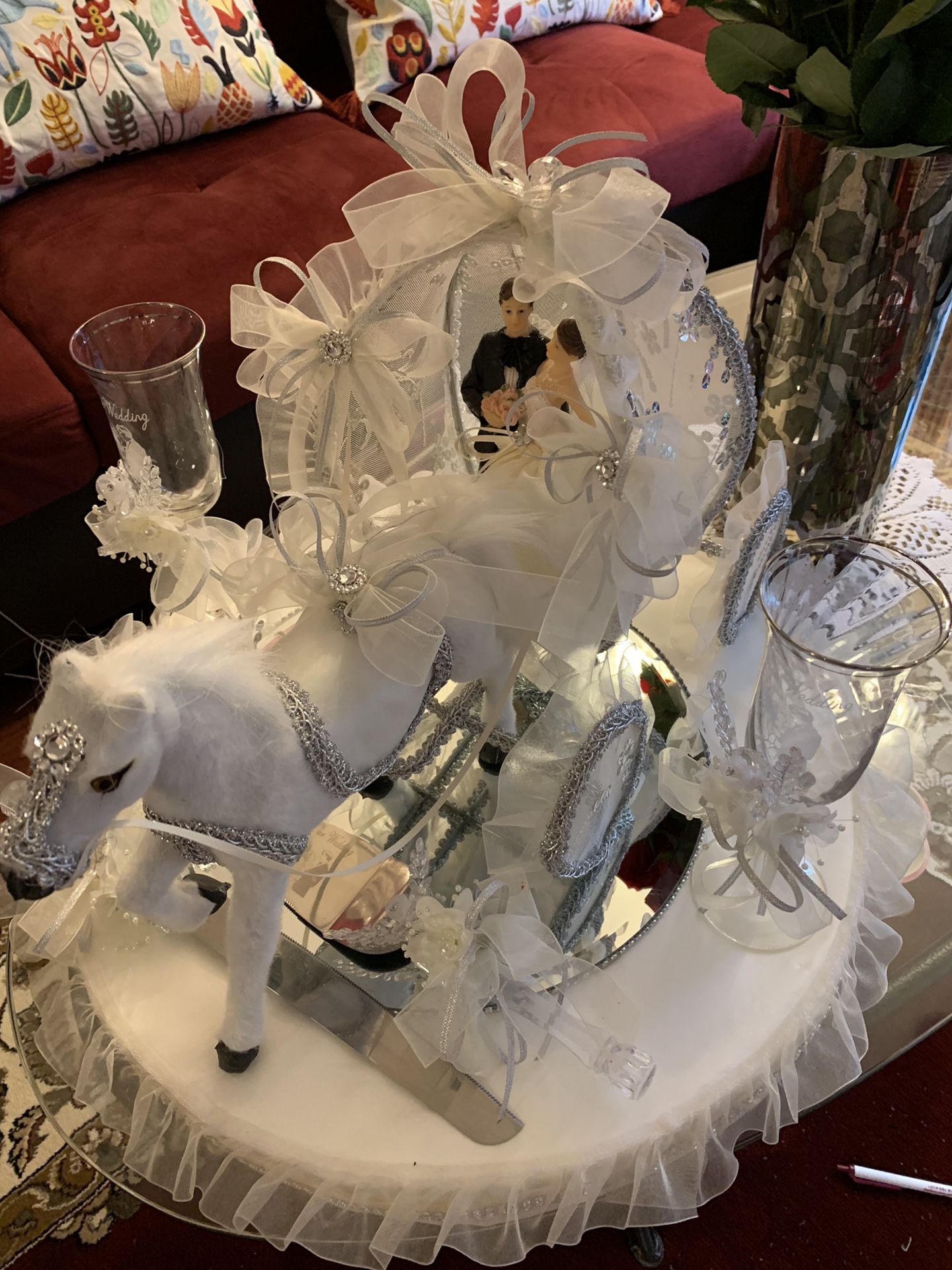 Wedding Cake cutting set or sweetheart table decoration