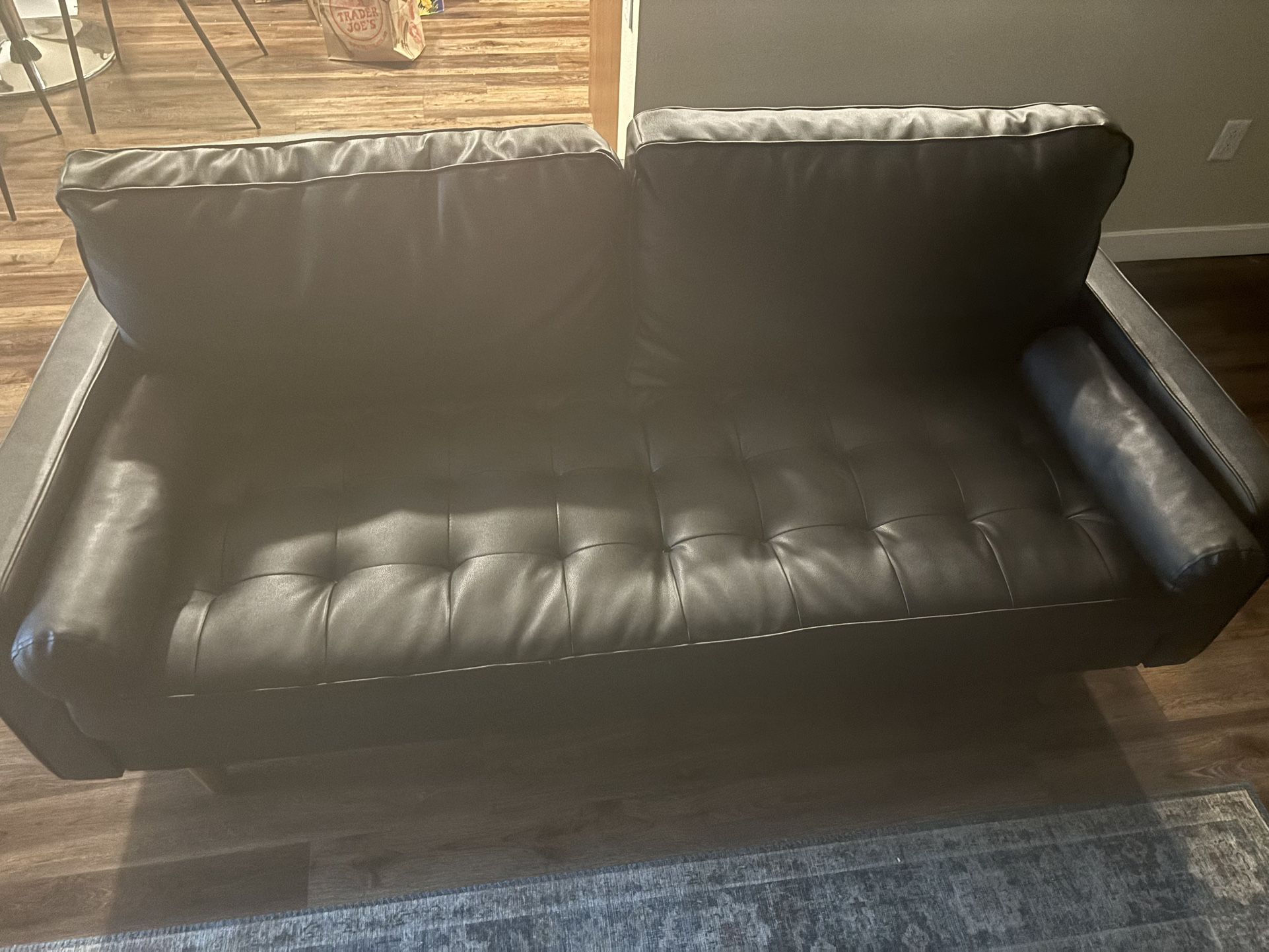 Wayfair Connie Black Vegan Leather Sofa