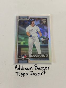 Addison Barger Toronto Blue Jays 3rd Baseman Topps Short Print Insert Card.