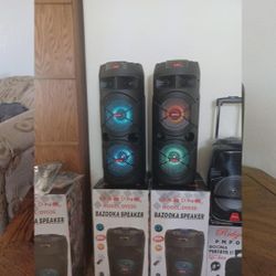 Big stereo sound that moves with you - dual 8-inch speaker cones.