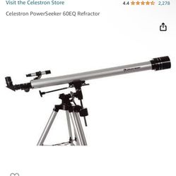 New Celestron Powerseeker 60EQ Refractor Telescope