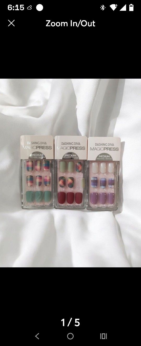 Set of 3 Dashing Diva Magic Press-On Nails MEDIUM LENGTH