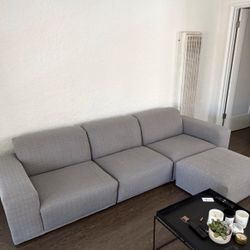 Grey Castlery Modular Sofa with Ottoman