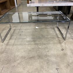 Silver Framed Glass Coffee Table