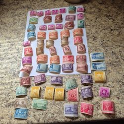 Collection of 62 mint condition united states , three cent postage stamps