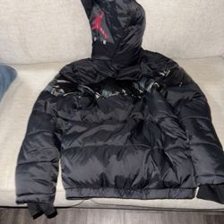 Jordan Air Black Puffer Jacket – Youth Large (12–13 YRS)