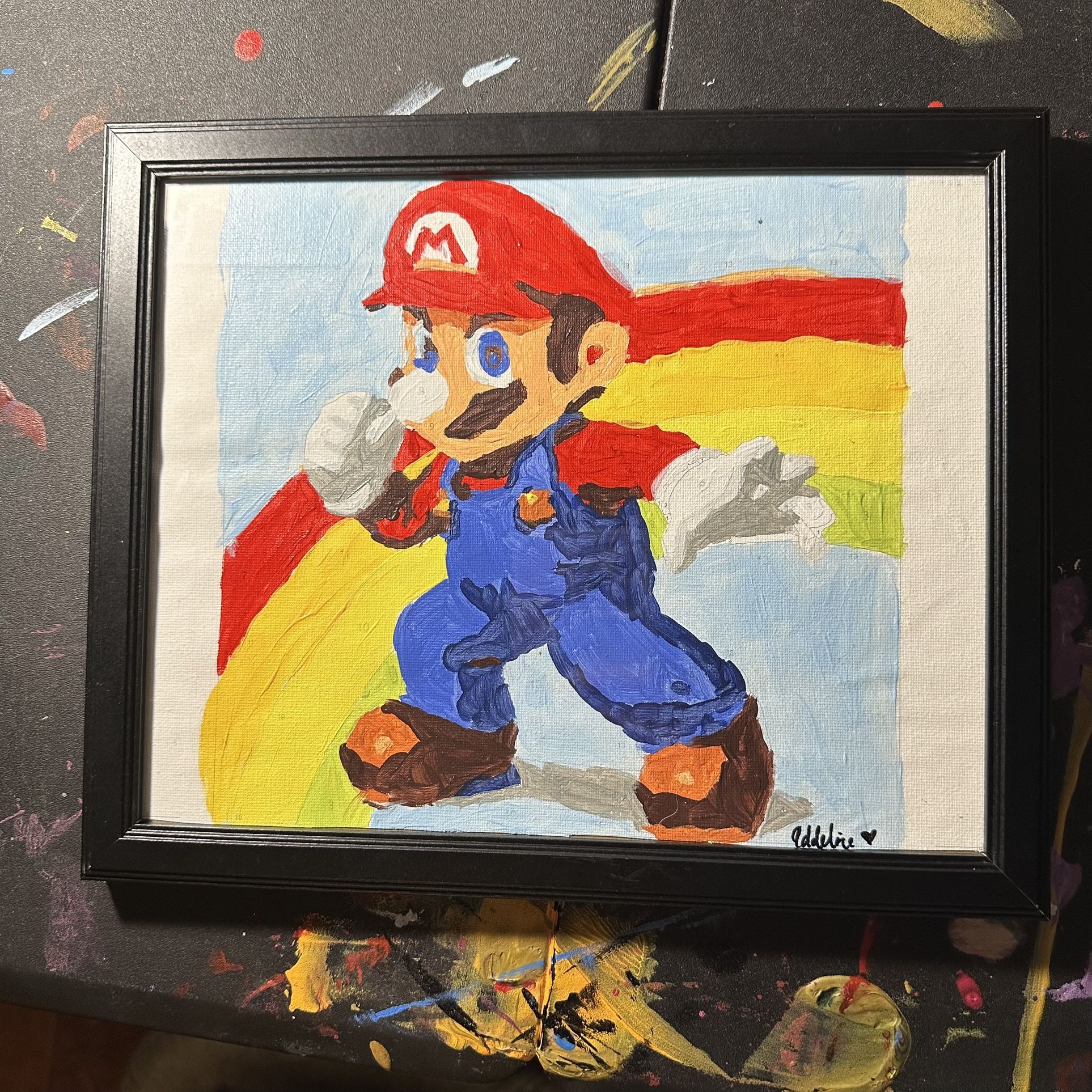 8x10 Framed Mario Painting