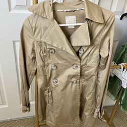 Double Breasted Khaki Trench Coat Xs