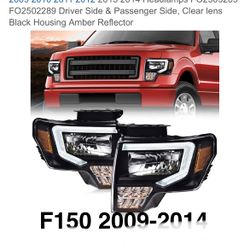 Black Housing Headlights With White DRL Lights 
