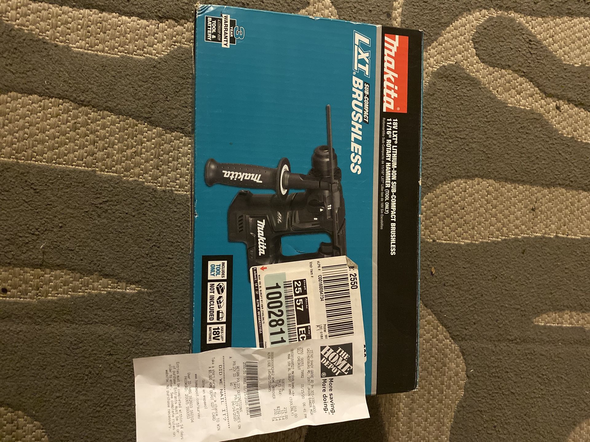 Brand New In Box 18v Brushless 11/16 Rotary Hammer