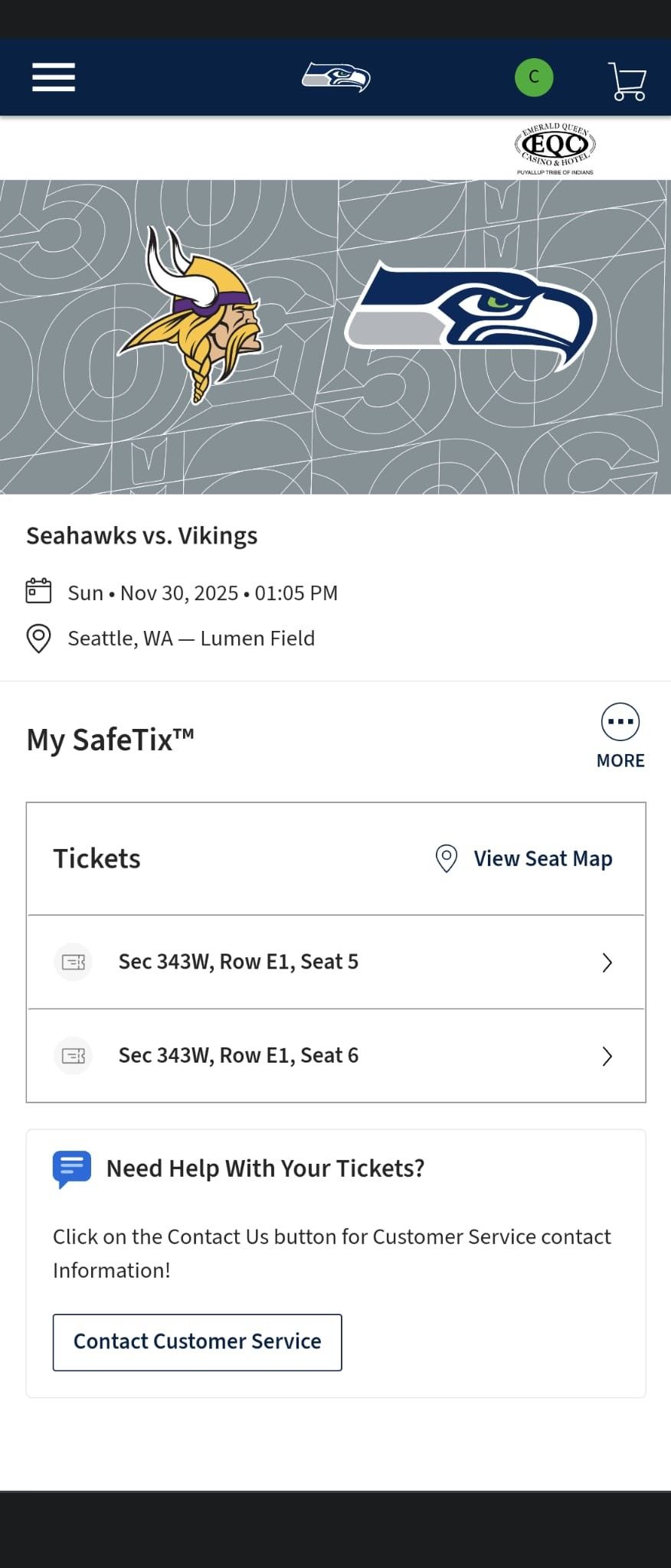 Minnesota Vikings @ Seattle Seahawks 11/30