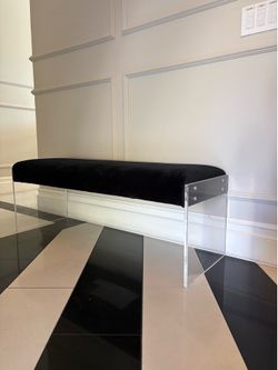 Velvet and Plexi Bench
