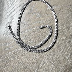 22" Sterling Silver Cuban Link Chain – Heavy & Clean, $800 Retail