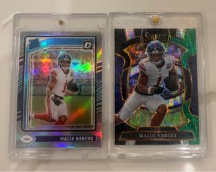 2024-25 Malik Nabers Rated Rookie Foil & Gren & Black Select Nabers Lot (2) RC