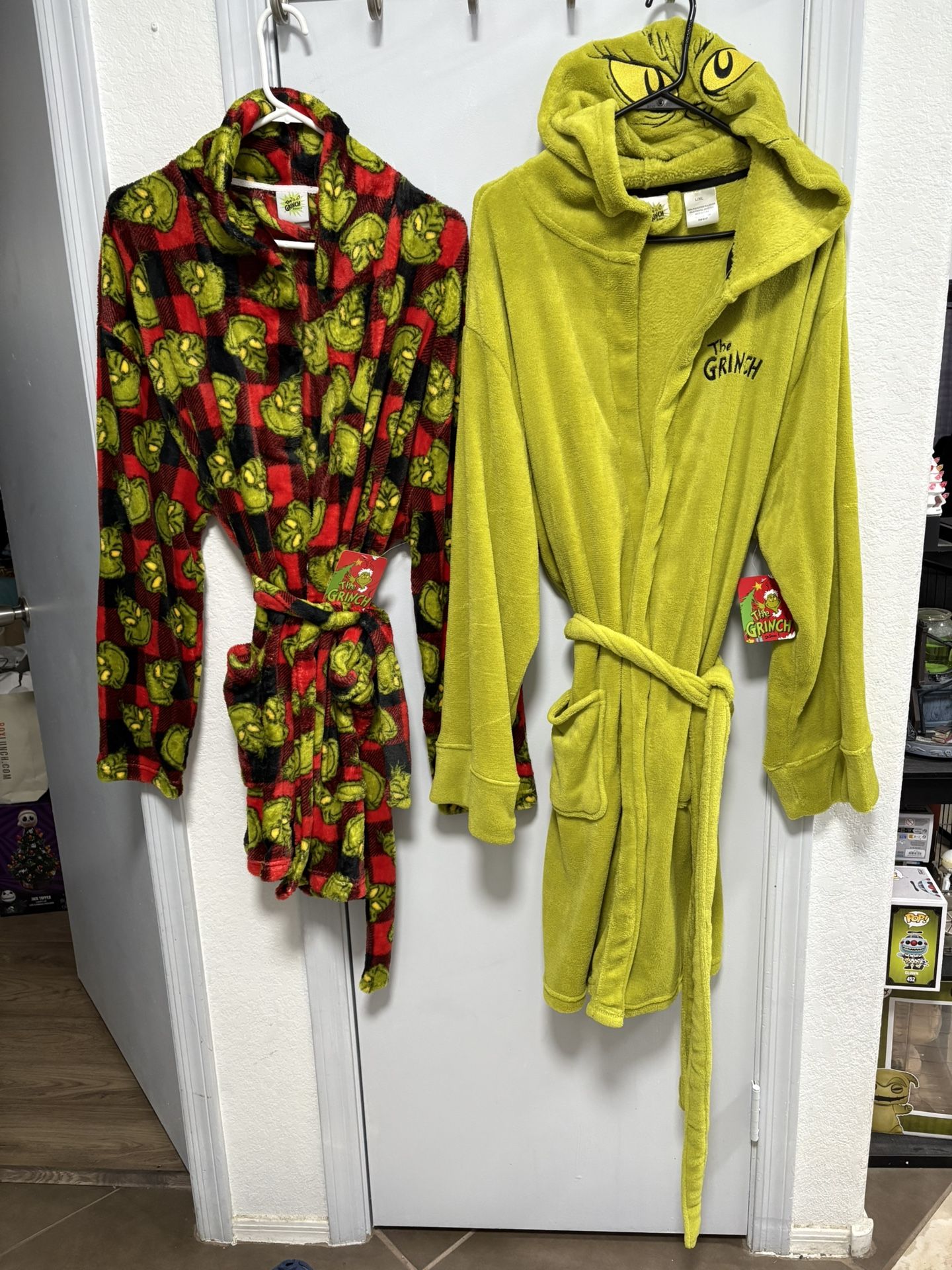 The GRINCH HOODIE ROBE SIZE L/XL  all Green The Other Is L (Price Is Firm) $30 EACH ! IF POSTED ITS AVAILABLE 