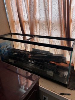 55 Gallon Used Fish Tank Water Tight Aquarium with filter