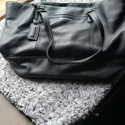 Lg Black Leather Handbag Tignanello Brand