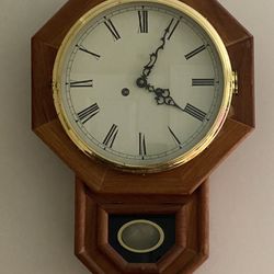 School Clock (cherrywood)
