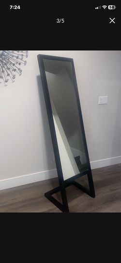 Unique Custom Made Contemporary Mirror in  Dark Cappuccino Finish H67” W20”