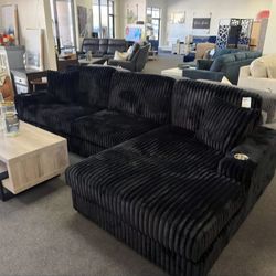 Midnight Madness 2 Piece Sectional $10 Down Payment And Financing Available