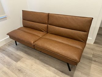 Faux Leather Sleeper Sofa