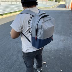 Blue and Gray Backpack