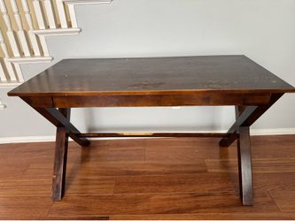 Dark Wood X-Leg Desk