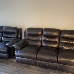 Reclining Power Leather Sofa