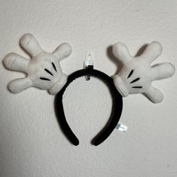 Tokyo Disney Headband Mickey Minnie Gloves White Used 