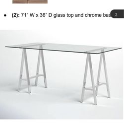 Designer Glass Desk Or Dining Table 